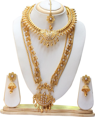 Ethnicking Alloy Gold-plated White Jewellery Set(Pack of 1)