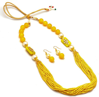 Weldecor Mother of Pearl Yellow Jewellery Set(Pack of 1)