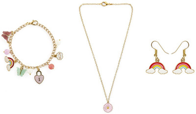 EnlightenMani Alloy Gold-plated Multicolor Jewellery Set(Pack of 3)