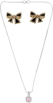 SRK Fashions Alloy Pink, Black Jewellery Set(Pack of 1)