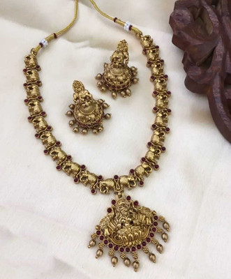 Shilpa Creation Alloy Gold-plated Red Jewellery Set(Pack of 1)