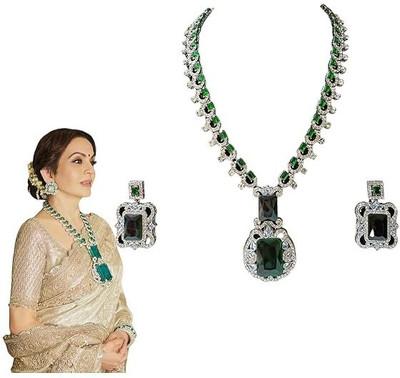 TWOLOVER Alloy Green, Silver Jewellery Set(Pack of 1)