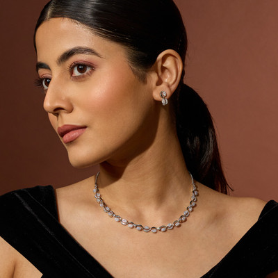 Kushal's Fashion Jewellery Copper Gold-plated White Jewellery Set(Pack of 3)