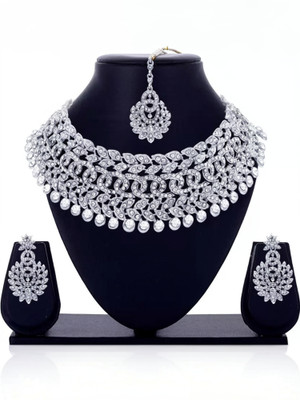 Sukkhi Alloy Rhodium Silver Jewellery Set(Pack of 2)