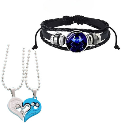 Elanora Jewels Alloy Sterling Silver Blue Jewellery Set(Pack of 2)