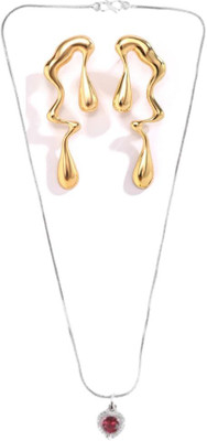 SRK Fashions Alloy Red, Gold Jewellery Set(Pack of 1)