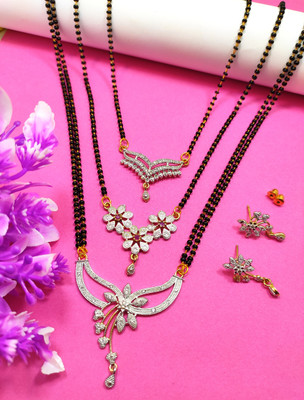 Divyanshi Collection Brass Silver Silver, Black, Gold Jewellery Set(Pack of 3)