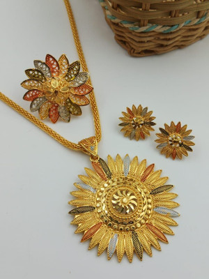 BJ FASHION Brass Gold-plated Multicolor Jewellery Set(Pack of 1)