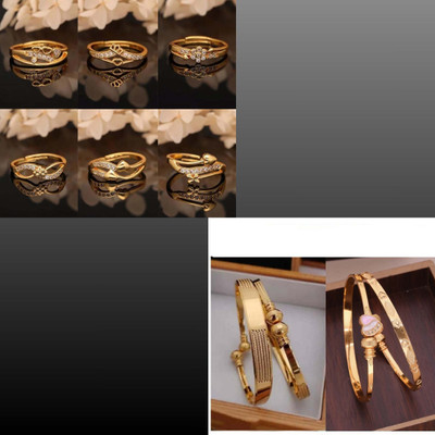 Alasca Brass Gold-plated Gold, Silver Jewellery Set(Pack of 8)