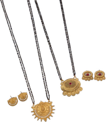 bhanu diam Alloy Gold Jewellery Set(Pack of 2)