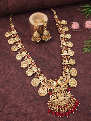 OrnaDzn Zevellery Alloy Gold-plated Gold, Green, Red Jewellery Set(Pack of 2)