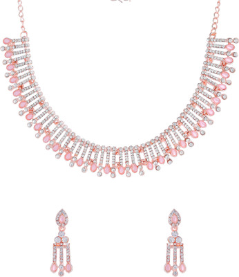 YELLOW CHIMES Alloy Rose Gold Jewellery Set(Pack of 1)