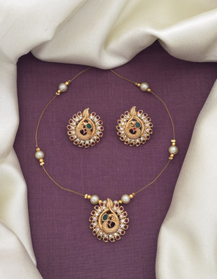 Rangrozo Jewellery Brass, Alloy Gold-plated Gold Jewellery Set(Pack of 1)