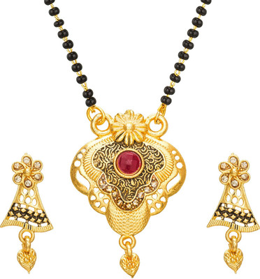 LUXOR Alloy Gold-plated Red, Gold Jewellery Set(Pack of 1)