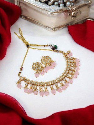 joy of jewels Alloy Pink Jewellery Set(Pack of 1)