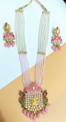 SBB Alloy Gold-plated Pink Jewellery Set(Pack of 1)