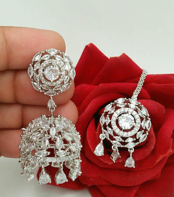 Manuvi Jewels Alloy Silver Jewellery Set(Pack of 2)