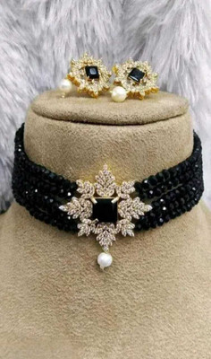 ARADHEMA Alloy Gold-plated Black Jewellery Set(Pack of 1)