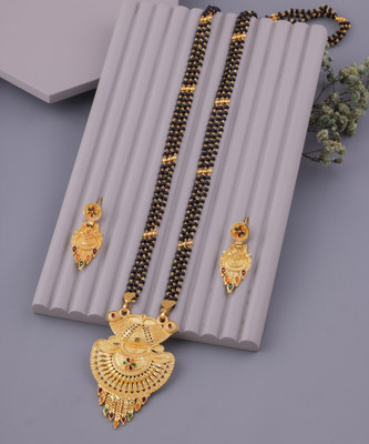 house of common Alloy Gold-plated Gold, Black Jewellery Set(Pack of 1)