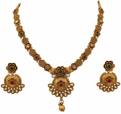 Arira Designs Metal Gold Jewellery Set(Pack of 1)