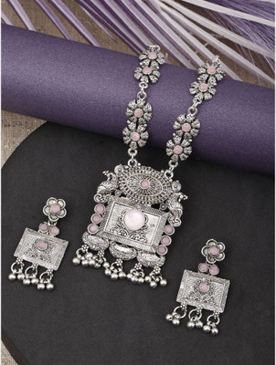 Gauri FashionHub Alloy Pink Jewellery Set(Pack of 1)