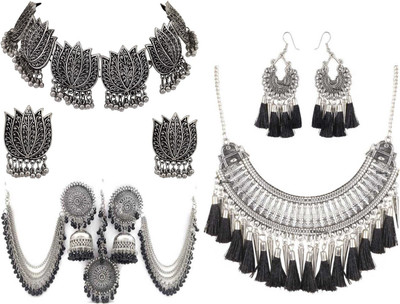 ZUKHRUF Alloy Sterling Silver Silver, Black Jewellery Set(Pack of 1)