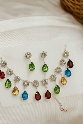 MistiJivi Silver Silver Multicolor Jewellery Set(Pack of 1)