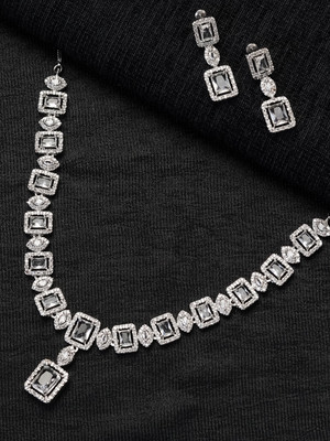 Zoey Brass Silver Silver Jewellery Set(Pack of 3)