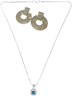 SKG Fashions Stone Blue, Silver Jewellery Set(Pack of 1)