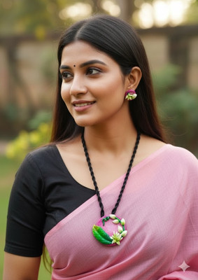 Fusion Clay White, Green Jewellery Set(Pack of 1)