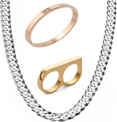 MAATRCHAAYA Brass, Stainless Steel Copper, Gold-plated, Silver Gold, Rose Gold, Silver Jewellery Set(Pack of 3)