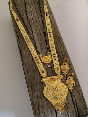 DENISHA Brass Gold-plated Gold Jewellery Set(Pack of 1)