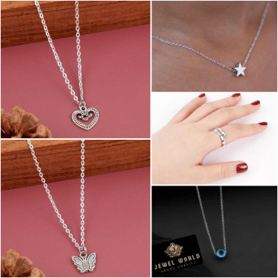 Jewel WORLD Metal, Silver Sterling Silver Silver, Multicolor Jewellery Set(Pack of 5)