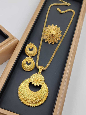Chehar Fashion World Stone Gold-plated Gold Jewellery Set(Pack of 2)