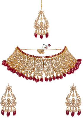 ANOUK Brass Gold-plated Red, Gold Jewellery Set(Pack of 4)