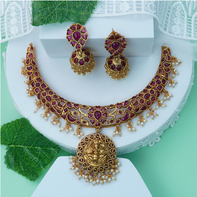 BHARGAV ART Alloy Maroon Jewellery Set(Pack of 1)