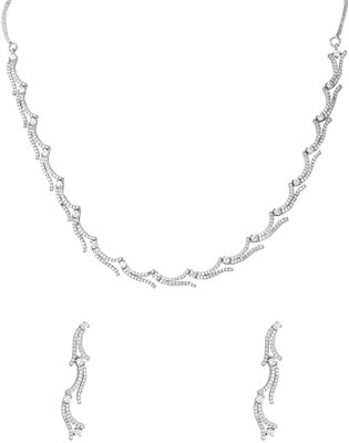 YELLOW CHIMES Brass Rhodium Silver Jewellery Set(Pack of 1)