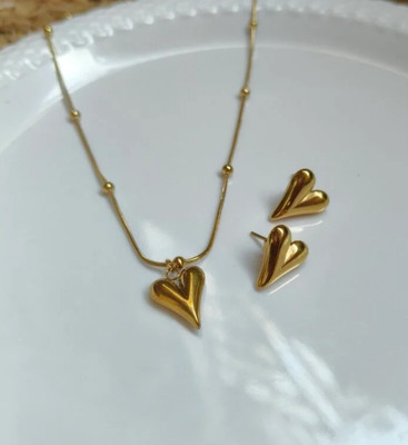 suraj Stainless Steel Gold-plated Gold Jewellery Set(Pack of 1)