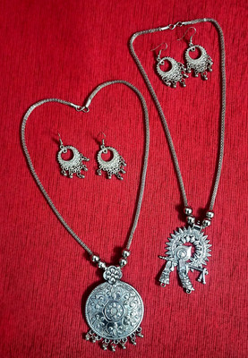 Maity Mitra Alloy Silver Silver Jewellery Set(Pack of 2)