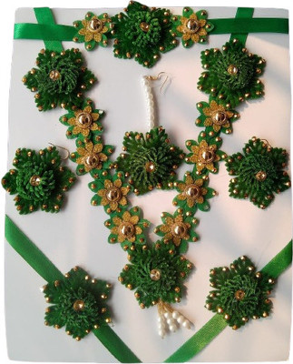 OVIMAAN Fabric Green Jewellery Set(Pack of 1)