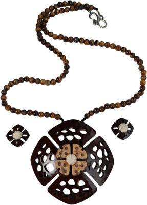 Organic Alankaar Wood Brown Jewellery Set(Pack of 1)