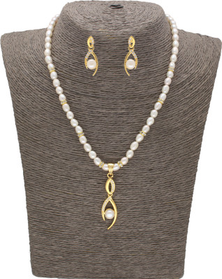 Sri Jagdamba Pearls Mother of Pearl Gold-plated Multicolor Jewellery Set(Pack of 1)