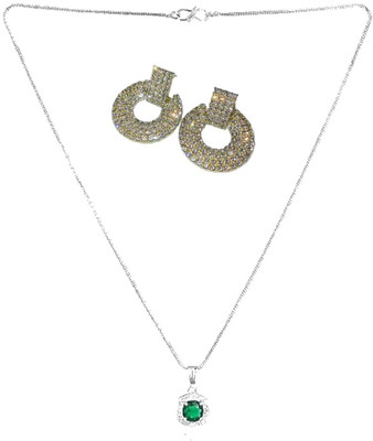 SRK Fashions Alloy Green, Silver Jewellery Set(Pack of 1)