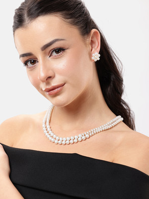 ANOUK Alloy Gold-plated White Jewellery Set(Pack of 1)