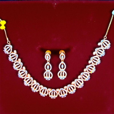 Aroras Bridal & Fashion Jewellery Copper Rhodium Silver Jewellery Set(Pack of 1)