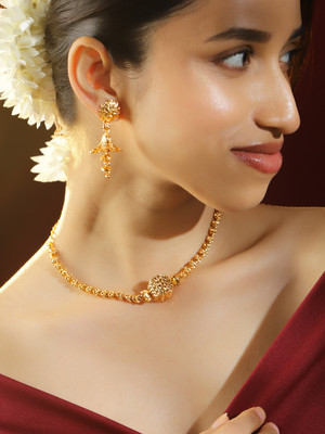 RUBANS Brass Gold-plated Gold Jewellery Set(Pack of 3)