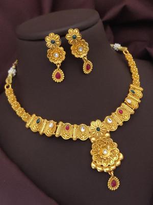 kapi creation Brass Gold-plated Gold Jewellery Set(Pack of 1)