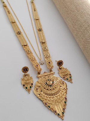 Bhagavati creation Brass Gold-plated Gold Jewellery Set(Pack of 2)
