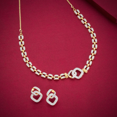 Kushal's Fashion Jewellery Copper Gold-plated Gold Jewellery Set(Pack of 3)