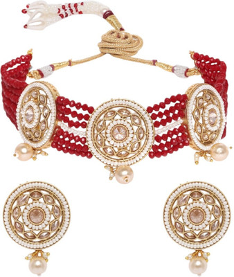 ANOUK Brass Gold-plated Red Jewellery Set(Pack of 1)